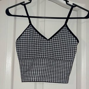 plaid sports bra/ crop top